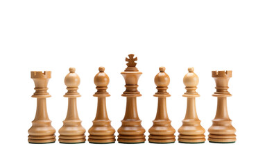 White Background Classic Wooden Chess Set Isolation