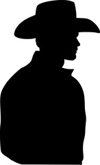 Vektor Profi Silhouette junger Mann Körper - Western Cowboy mit Hut - Wildwest Tradition © fotografiedk