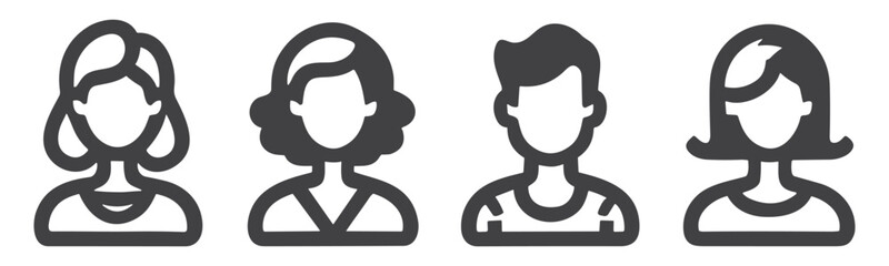 Fototapeta premium People icon set. person icon vector. User Icon vector. team symbols