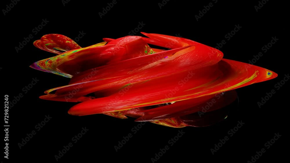 Poster abstract multi-colored deforming figure on a black background. animated looping background. 3d rende