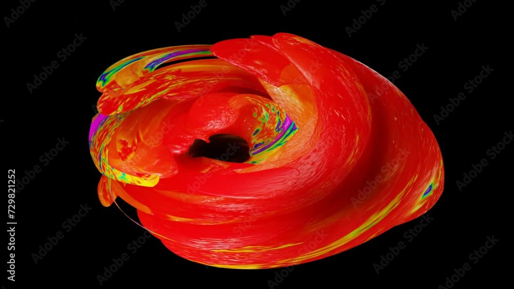 Aufkleber abstract multi-colored deforming figure on a black background. animated looping background. 3d rende