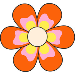 Retro Groovy Flower
