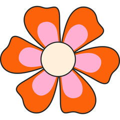 Retro Groovy Flower