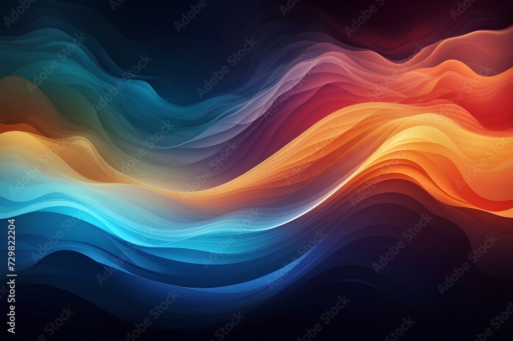 Poster abstract wave background with soft and smooth color, created by ai generated
