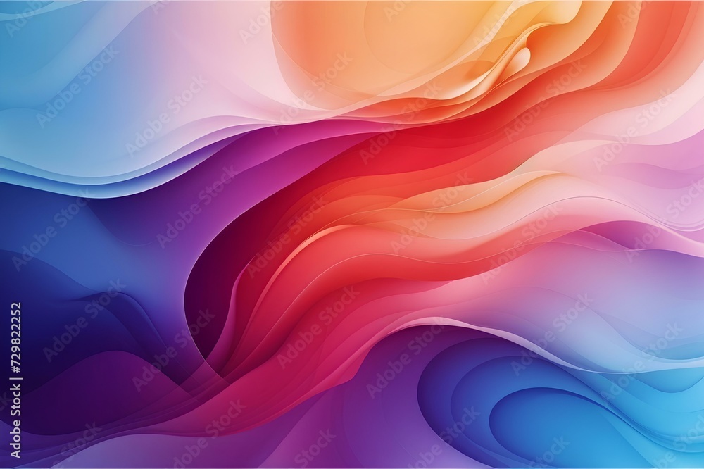 Poster abstract background with red and purple waves, created by ai generated