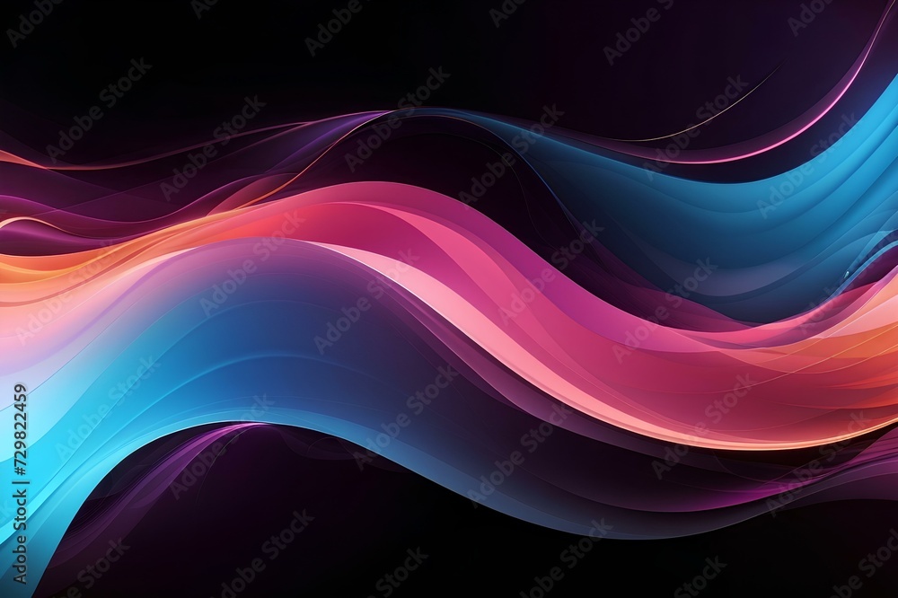 Poster futuristic background with wave abstract background, created by ai generated
