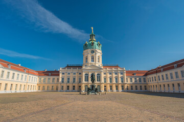 Berlin, Germany, front side at Charlottenburg Palace (Schloss) the Baroque summer palace - 729822651