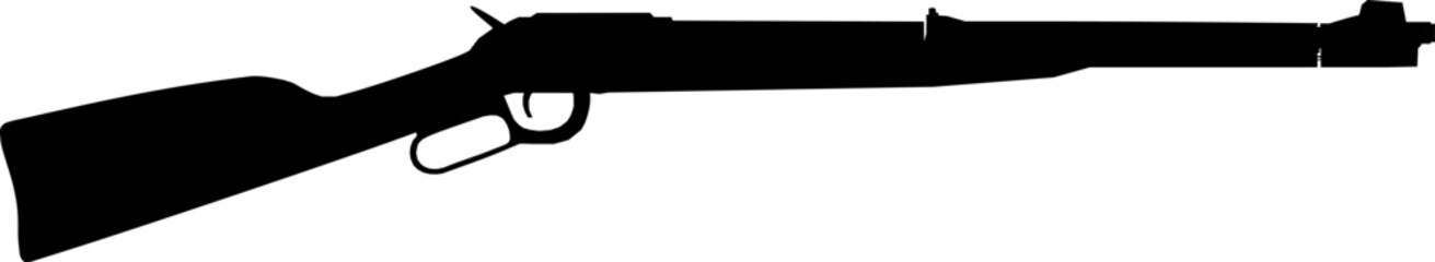 Vektor Silhouette Western Gewehr - gefährliche Waffe - Feuerwaffe alt - Cowboy Ranger Sheriff
