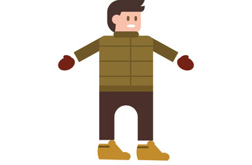 winter boy icons,Winter holiday,Happy characters,Child are engaged in winter activities on the street on a white background., playing snow,Vector illustration,playwith snow