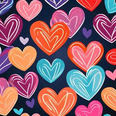 heart, love, valentine, vector, pattern