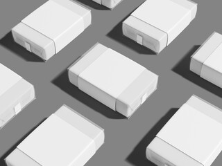 Isometric White Blank Soap Mockup with Plastic Packaging