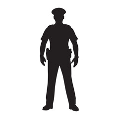 police silhouette vector isolated black on white background