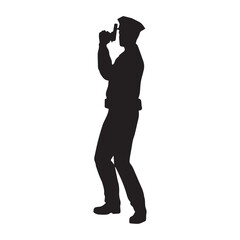police silhouette vector isolated black on white background