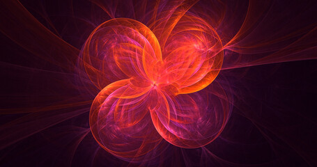 3D manual rendering abstract multicolor supernova fractal light background
