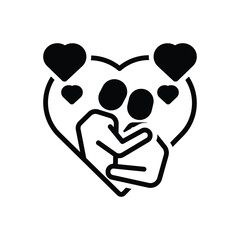 Black solid icon for beloved