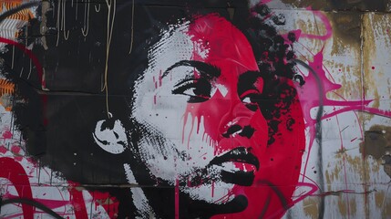 Abstract Expression - Bold Feminine Graffiti on Wall