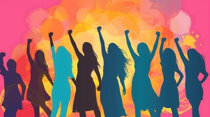 Colorful Silhouettes of Women's Empowerment