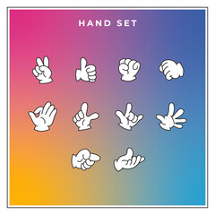 Hand Set Vector Set