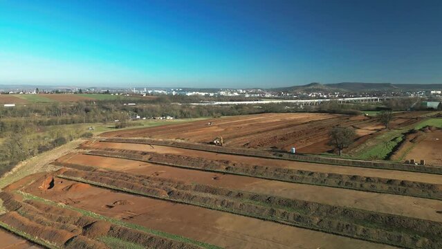 drone flight construction field Innovationspark Künstliche Intelligenz (ipai) in germany heillbronn  in January 2024