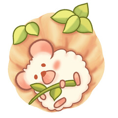 Cute decorative flowers and leaves