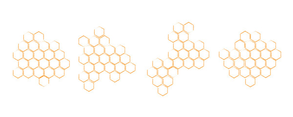 Propolis honeycomb sketch set. Hand drawn honey comb. Image bee wax. Bee honey and propolis doodle vector.