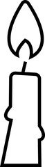 Candle silhouettes for religion commemorative and party icon. Vector Black linear symbol isolated on transparent background. Editable stroke for ui and ux, website or mobile application