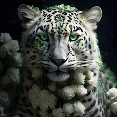 portrait of a white bengal tiger