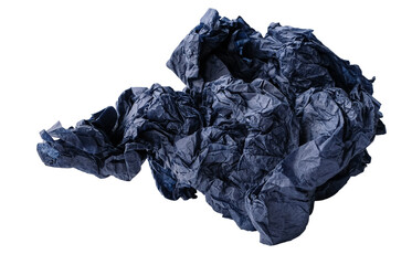Crumpled craft tissue paper. Dark cornflower blue color.