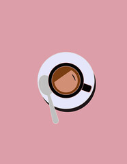 Vector Illustration of A Cup of Coffee
