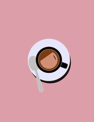 Vector Illustration of A Cup of Coffee
