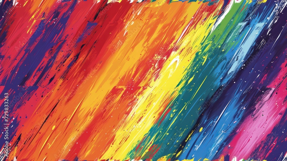 Poster a picture of a multicolored background with the words rainbow painted on the bottom of the image