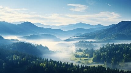 landscape quiet misty valley