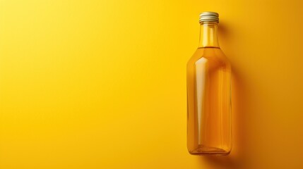  a bottle of orange juice on a yellow background with a shadow of a bottle of orange juice on a yellow background with a shadow of a bottle of orange juice.