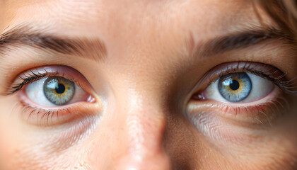 Fototapeta premium Gray Eyes. Close-Up. Eye Color. Portrait. Beauty. Human Eye. Facial Feature. Gaze. Mesmerizing. Intense. Expression. Detail. Soulful. Iris. Macro. AI Generated.