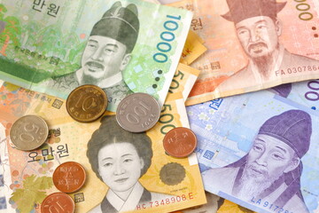 韓国の通貨、ウォンKRW（紙幣と硬貨）
