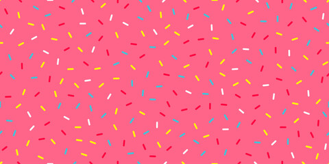 Colorful sprinkles banner background, colorful falling decorative sprinkles background