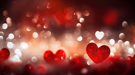 Red hearts background. Created with Ai