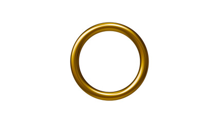 gold metal ring on transparent background, 3d render