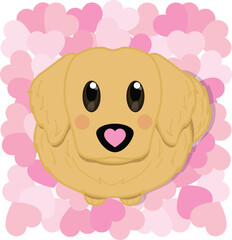 Golden Retriever Valentine's Day,
Valentine's Day with Golden Retriever,
Golden Retriever love art
