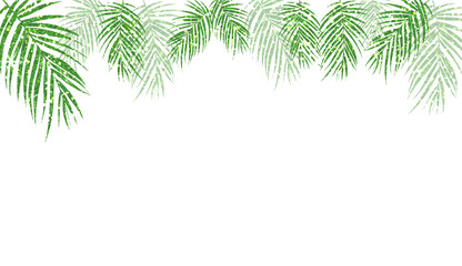 Palm leaves green glitter background. Tropical leaves on transparent backgrounds.	