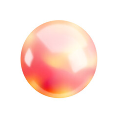 Realistic 3d holographic red and orange sphere. Abstract Vector glossy fiery gradient ball, Iridescent flamy round shape render.