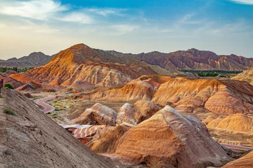 Printed roller blinds Zhangye Danxia Rainbow Mountains, Zhangye Danxia Landform Geological Park, Gansu, China, is geological wonder of the world. The mountain is known for its colorful rock formations like paint palette.