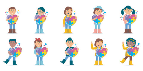 Fototapeta premium Autism Day Illustration Concept