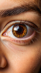 Brown Eyes. Close-Up. Eye Color. Portrait. Beauty. Human Eye. Facial Feature. Gaze. Mesmerizing. Intense. Expression. Detail. Soulful. Iris. Macro. AI Generated.