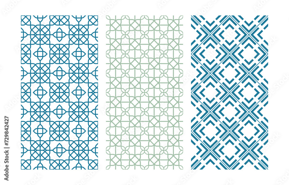 Poster seamless geometric pattern set , abstract pattern vector decorative graphic design wallpaper backgro