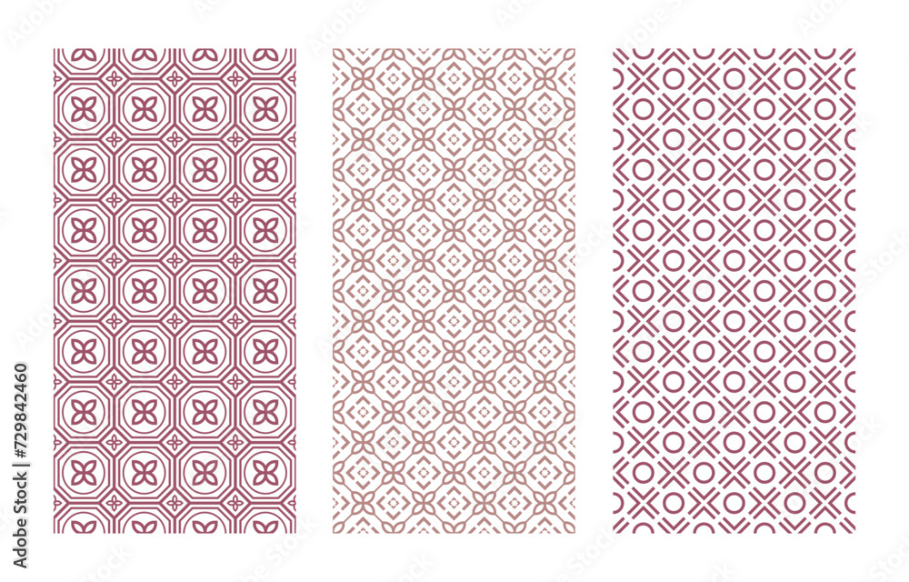 Poster seamless geometric pattern set , abstract pattern vector decorative graphic design wallpaper backgro