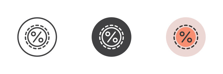 Percentage discount different style icon set