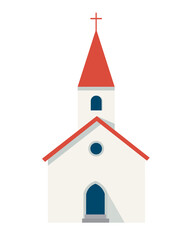 minimal church building architecture illustration
