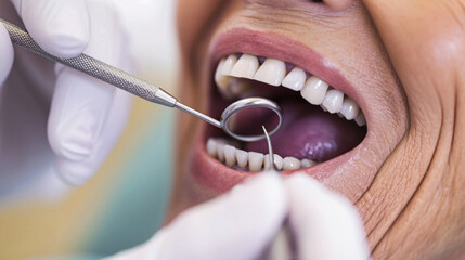 Woman Receives Dental Treatment - Teeth Brushed by Dentist