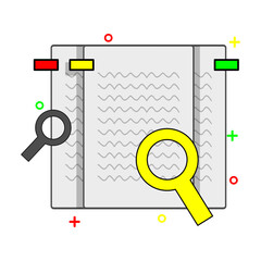vector design of a digital image looking for a document